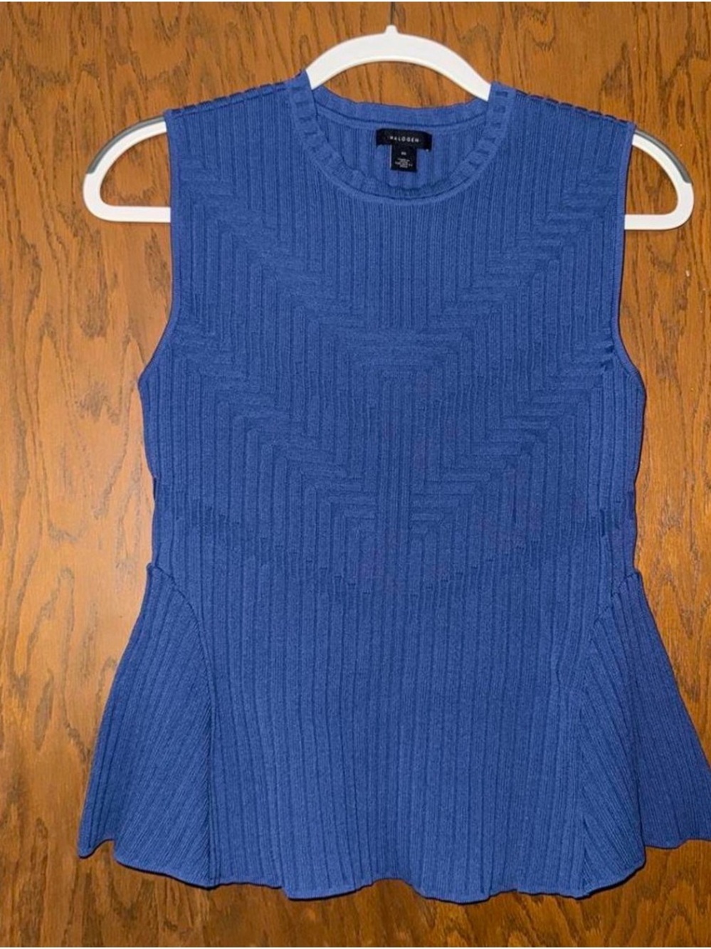 a new day Sleeveless Ribbed Peplum Top in Royal Blue